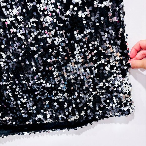 ANNA KACI Black Sequin Off-Shoulder Top | Large * - Picture 6 of 9